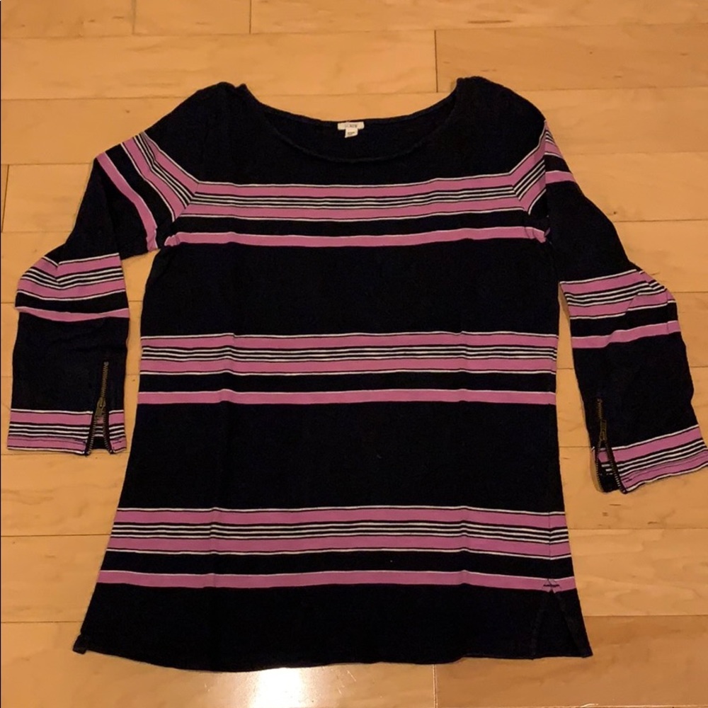 J.CREW striped bracelet length top in XXS
